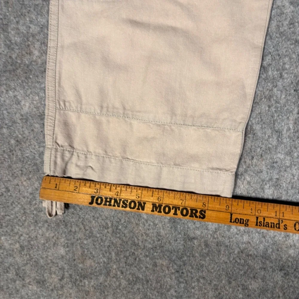 Banana Republic Cargo Capris Womens 6 Tan Linen Blend Martin Fit Cropped Pants